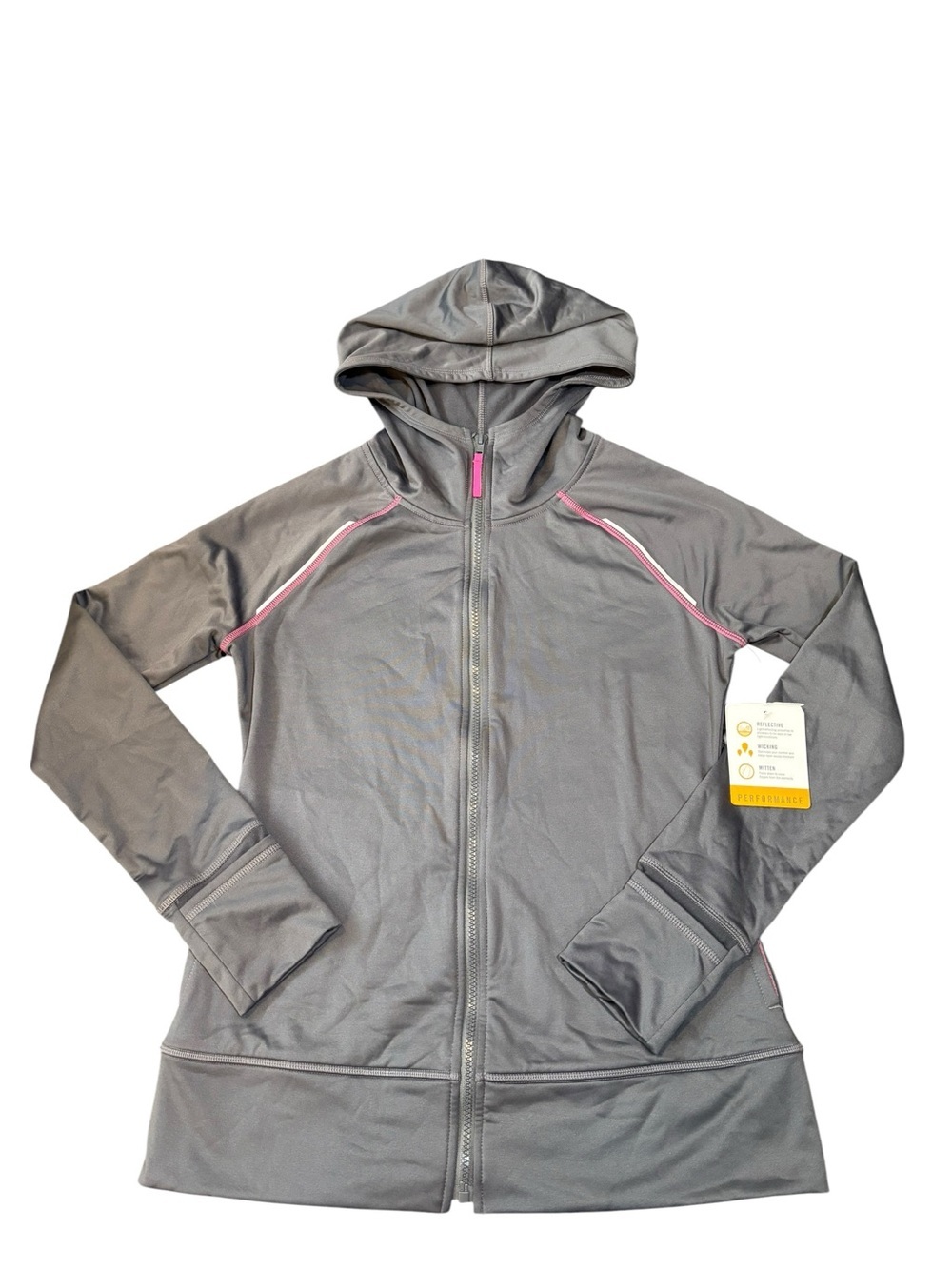 Everlast Hoodie Full Zip Sweatshirt, NWT, Gray Pink